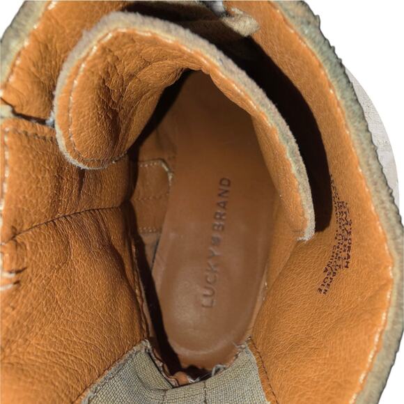 Lucky Brand Diedrah Tan Suede Combat Boots Womens Size 8.5 - Picture 8 of 9